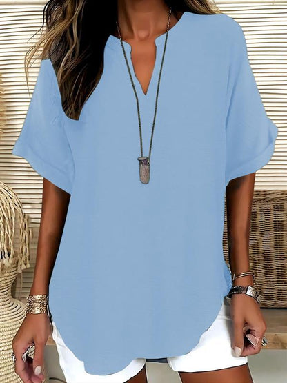 Summer Loose Solid Color Women's Casual Shirt